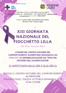 13°  GIORNATA NAZIONALE DEL FIOCCHETTO LILLA 15/3/2024