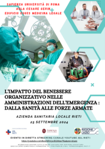 L’IMPATTO DEL BENESSERE ORGANIZZATIVO NELLE AMMINISTRAZIONI DELL’EMERGENZA: DALLA SANITÀ ALLE FORZE ARMATE